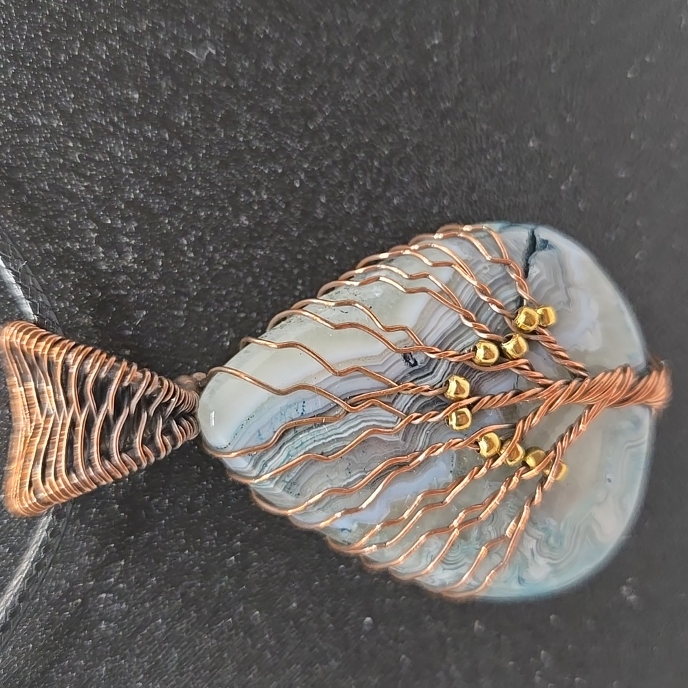 Hand Crafted Copper and Gold Tree Pendant
